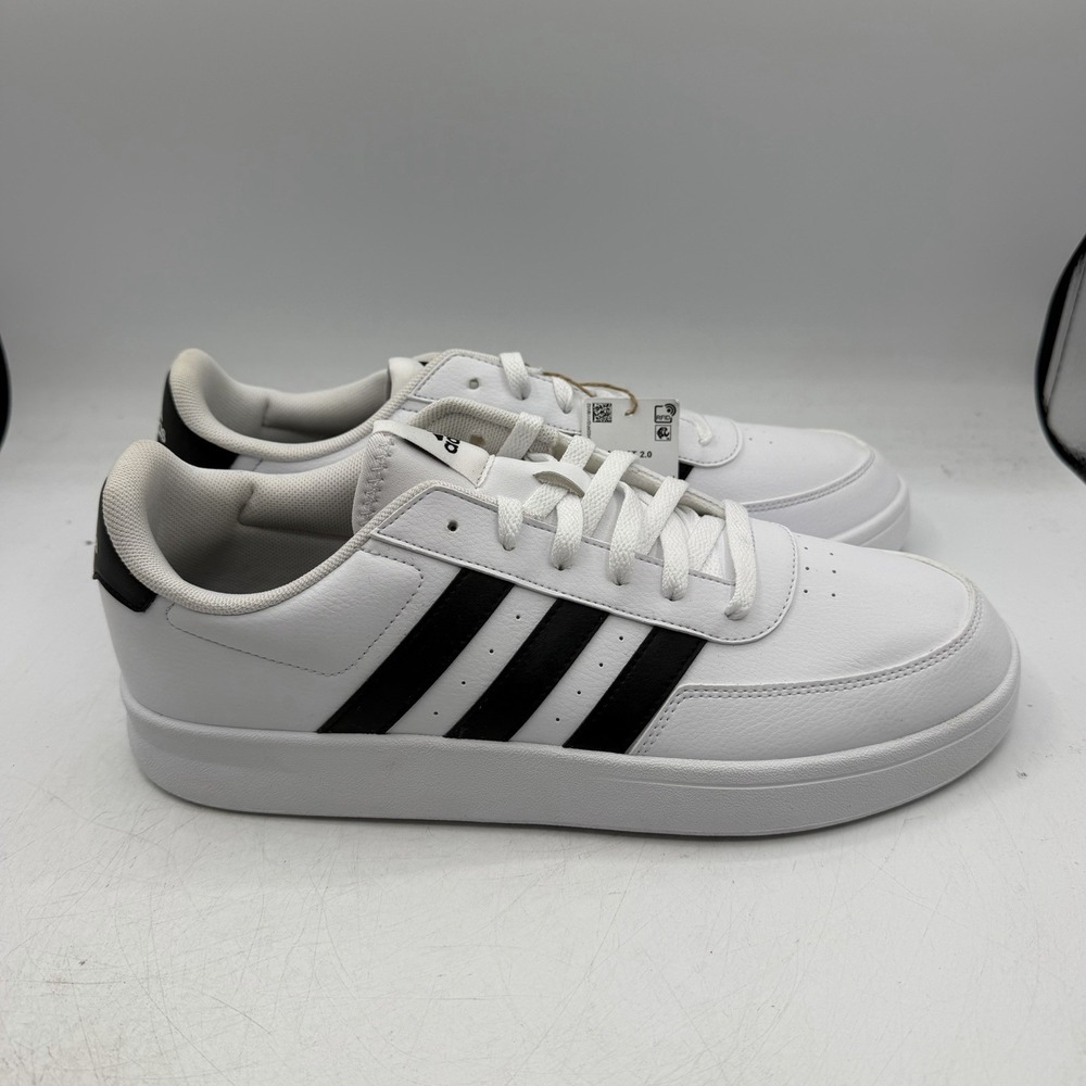 Adidas Men's Breaknet 2.0 Shoes Mens Sz 11.5 White/Black Sneakers Low HP9426 NWT